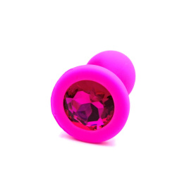 Анальная пробка силиконовая, розовая, размер S 