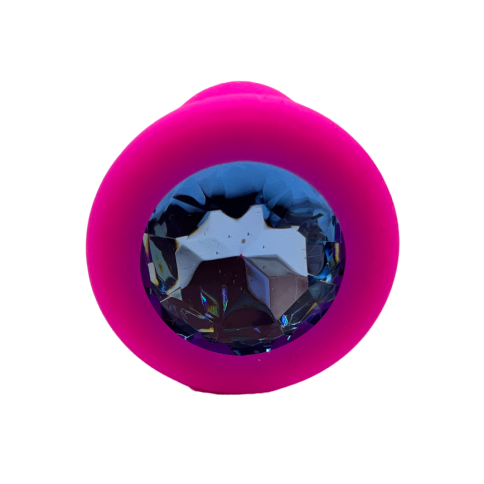 Анальная пробка силиконовая, розовая, размер S  фото 8