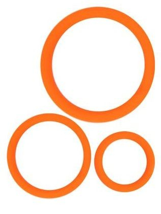 Набор из 3 эрекционных колец оранжевого цвета фото 1